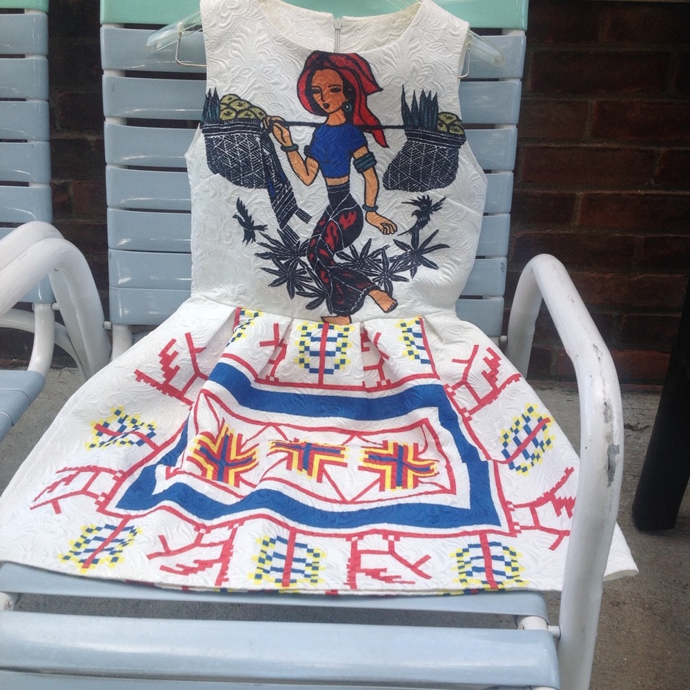 Handmade Columbian girl skater dress
